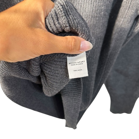 APIECE APART Everyday Merino Wool Sweater Grey - Picture 6 of 6